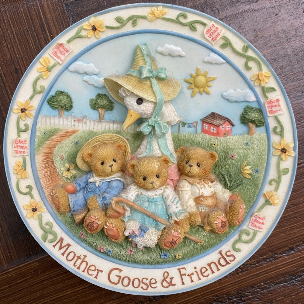 Cherished Teddies mother goose wall plate